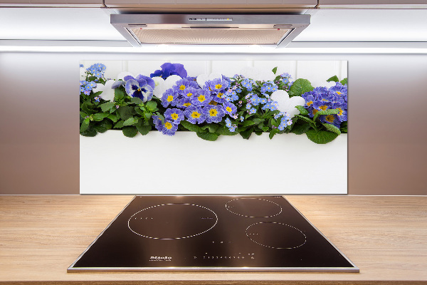 Cooker splashback Blue flowers