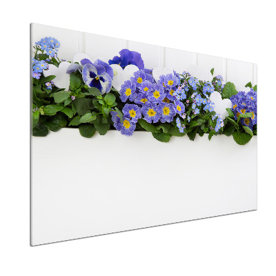 Cooker splashback Blue flowers