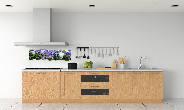 Cooker splashback Blue flowers