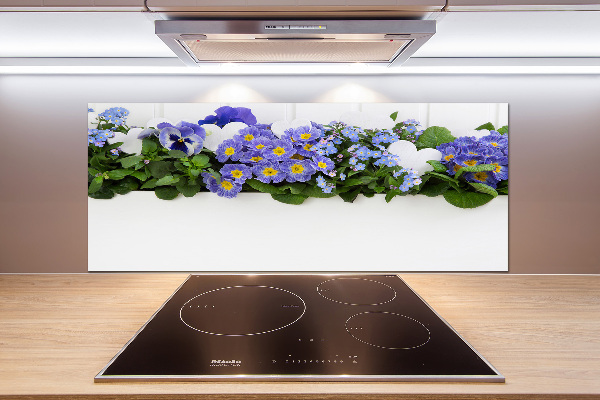 Cooker splashback Blue flowers