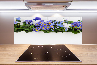 Cooker splashback Blue flowers