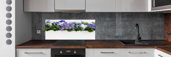 Cooker splashback Blue flowers