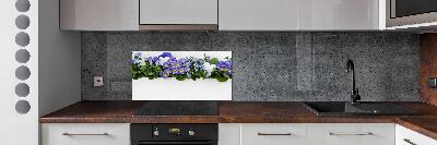 Cooker splashback Blue flowers