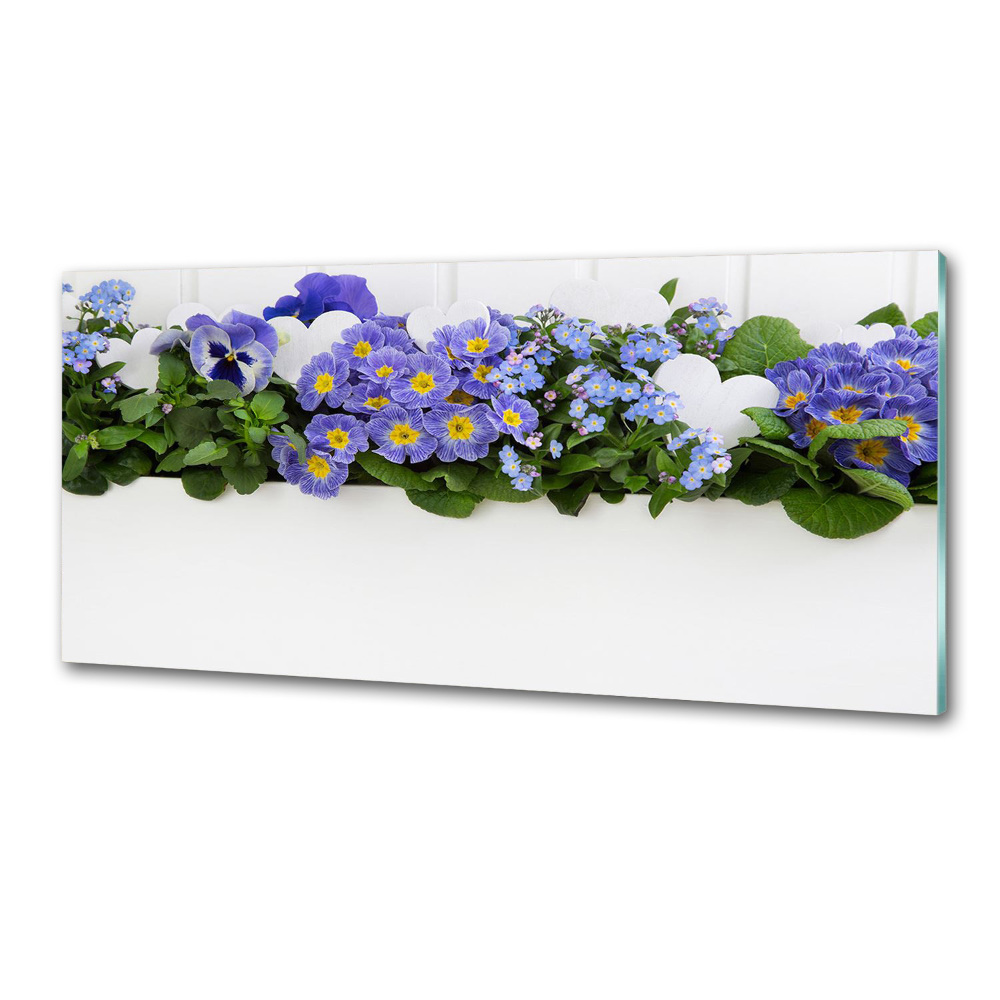 Cooker splashback Blue flowers