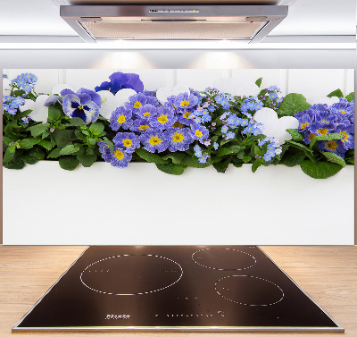 Cooker splashback Blue flowers