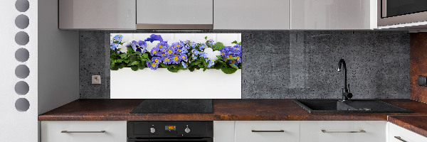 Cooker splashback Blue flowers