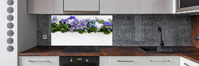 Cooker splashback Blue flowers