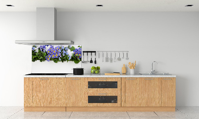 Cooker splashback Blue flowers