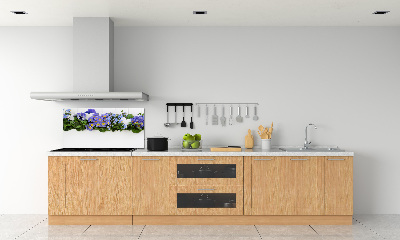 Cooker splashback Blue flowers