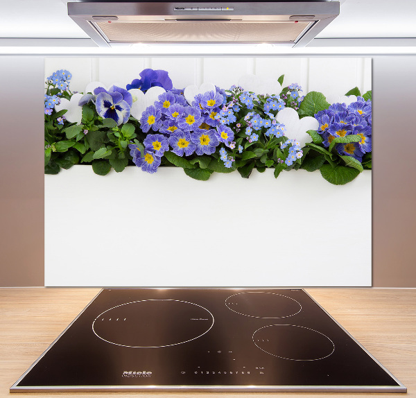 Cooker splashback Blue flowers