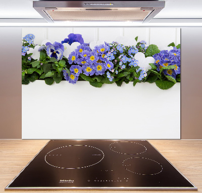 Cooker splashback Blue flowers