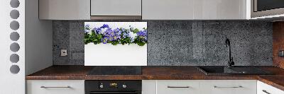 Cooker splashback Blue flowers