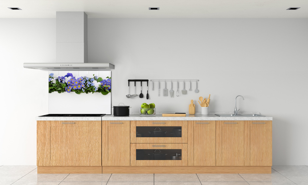 Cooker splashback Blue flowers