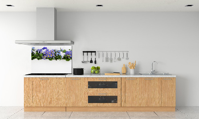 Cooker splashback Blue flowers