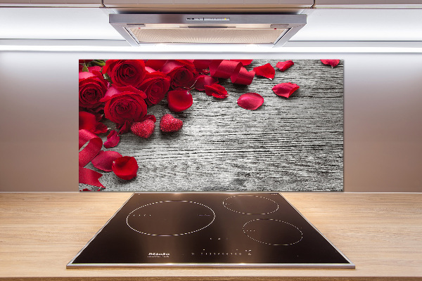 Cooker splashback Red roses