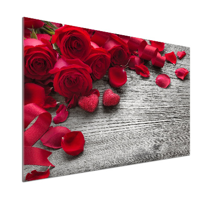 Cooker splashback Red roses