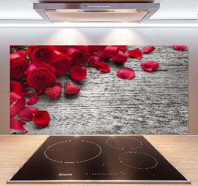 Cooker splashback Red roses