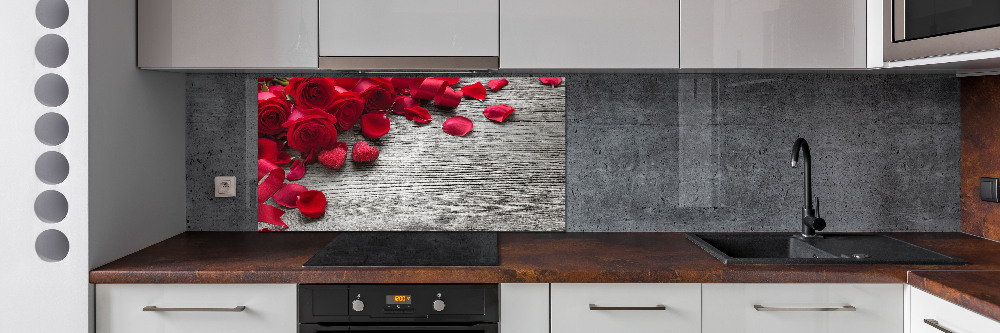 Cooker splashback Red roses