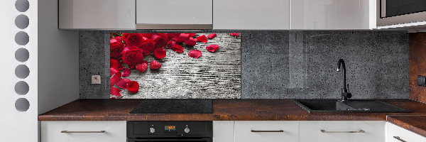 Cooker splashback Red roses