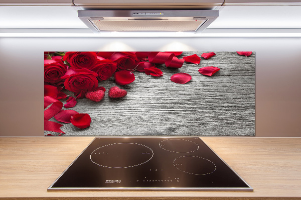 Cooker splashback Red roses