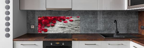 Cooker splashback Red roses