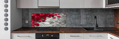 Cooker splashback Red roses