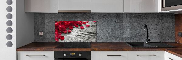 Cooker splashback Red roses