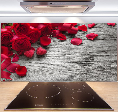 Cooker splashback Red roses