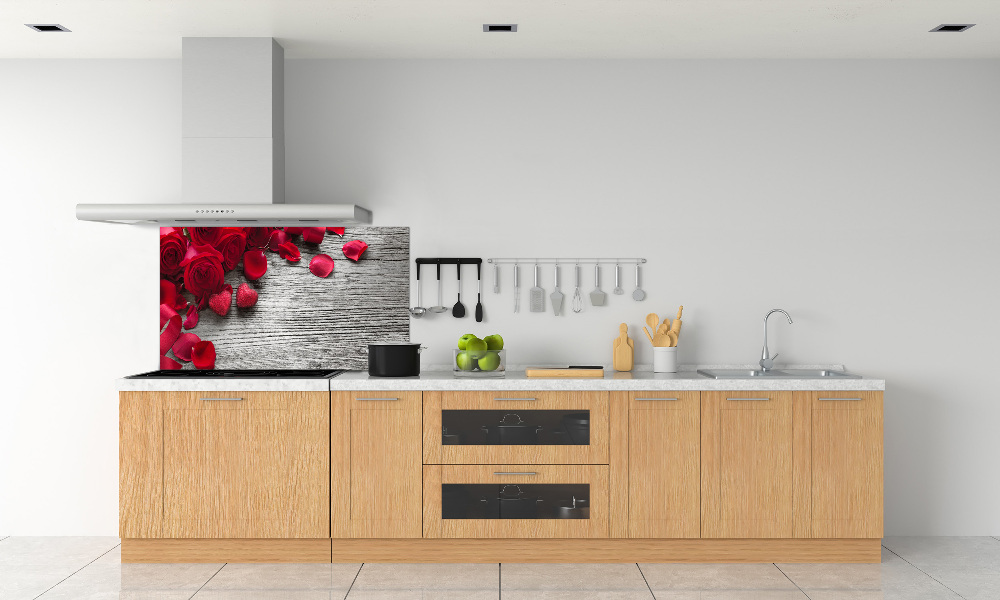 Cooker splashback Red roses