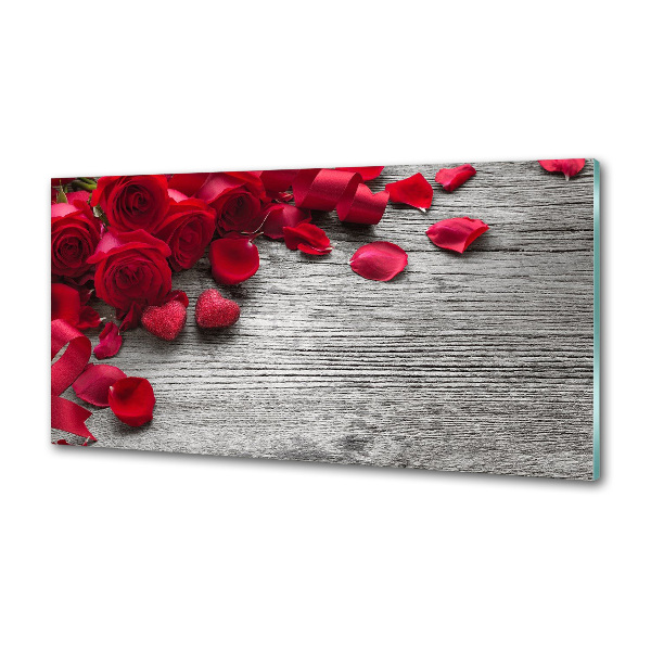 Cooker splashback Red roses