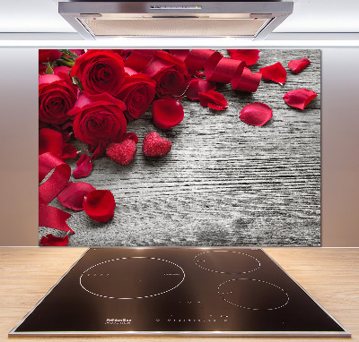 Cooker splashback Red roses