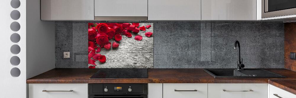 Cooker splashback Red roses