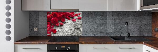 Cooker splashback Red roses