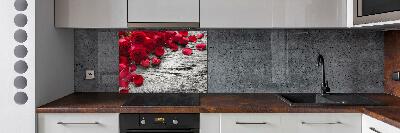 Cooker splashback Red roses