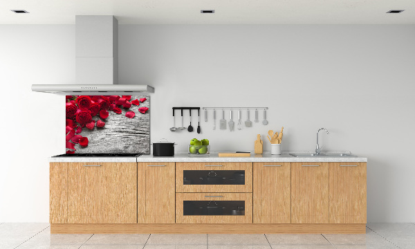 Cooker splashback Red roses