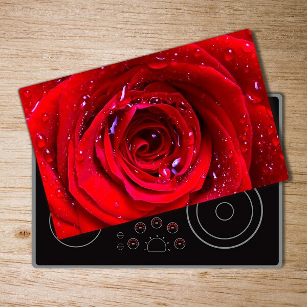 Chopping board glass Rose flower