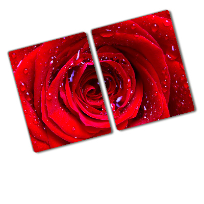 Chopping board glass Rose flower