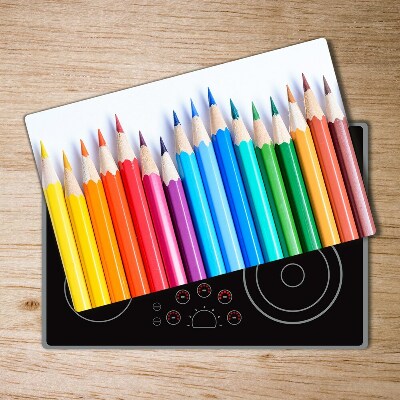 Chopping board Colourful pencils