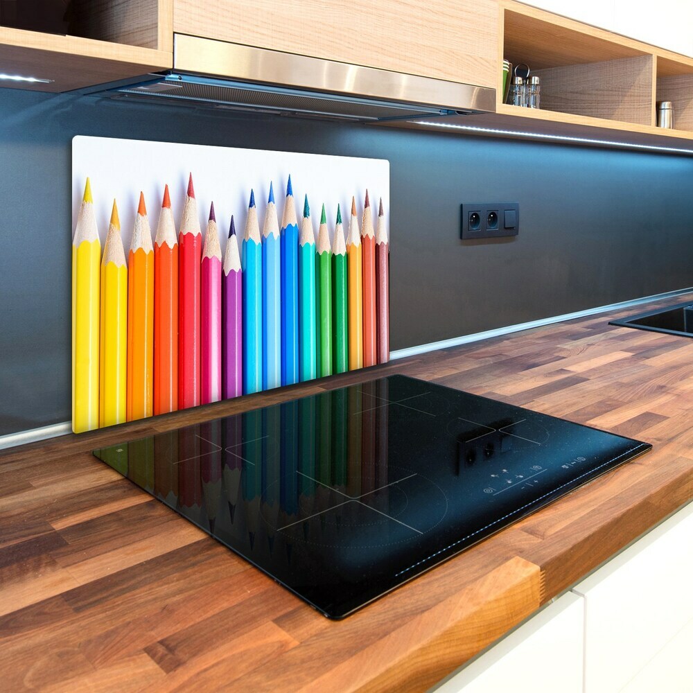 Chopping board Colourful pencils