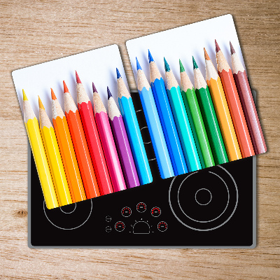 Chopping board Colourful pencils