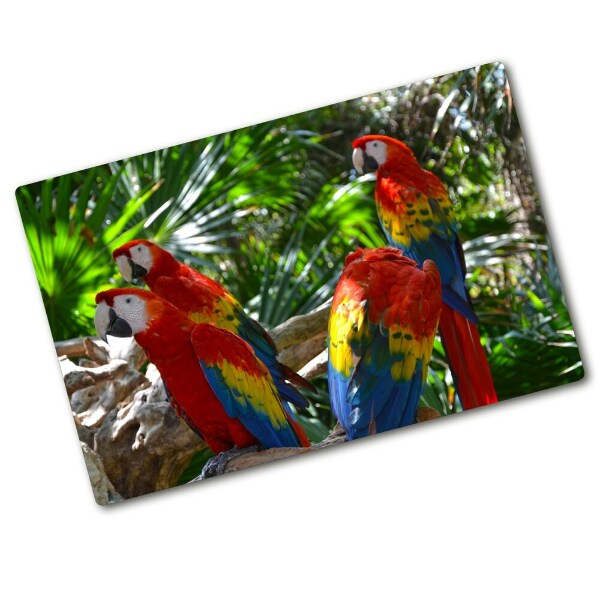 Glass chopping board Ary parrots