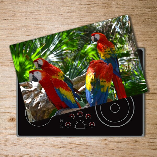 Glass chopping board Ary parrots