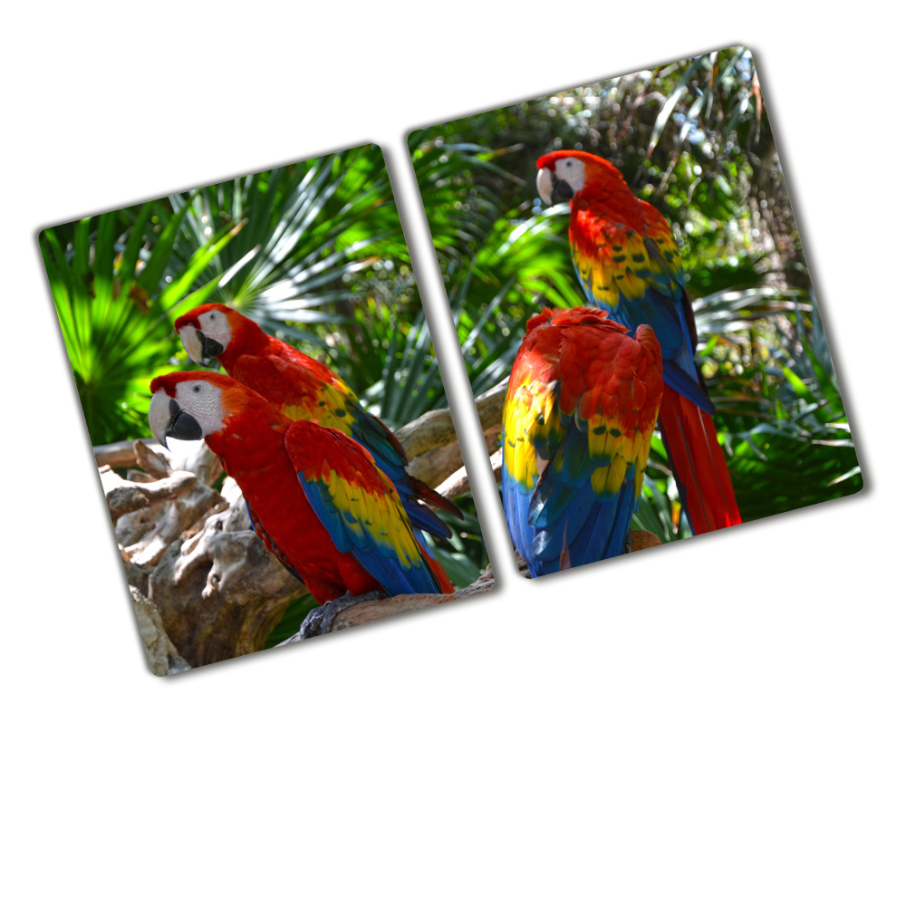 Glass chopping board Ary parrots