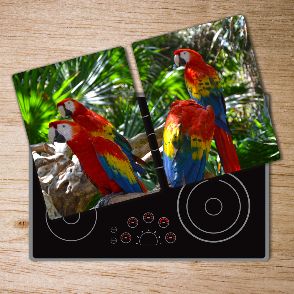 Glass chopping board Ary parrots