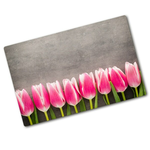 Cutting board Pink tulips