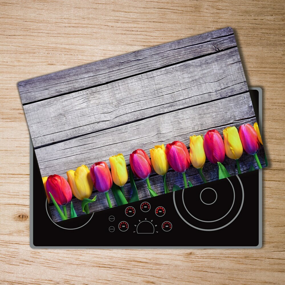 Chopping board Tulips on wood