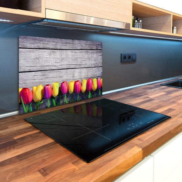 Chopping board Tulips on wood