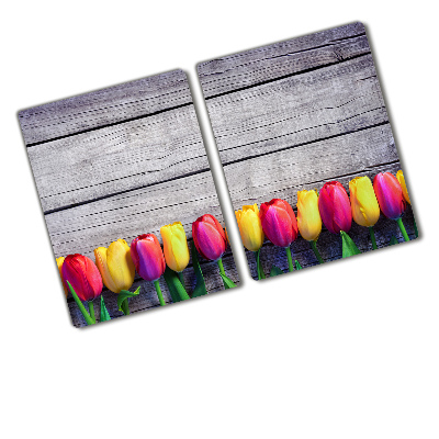 Chopping board Tulips on wood