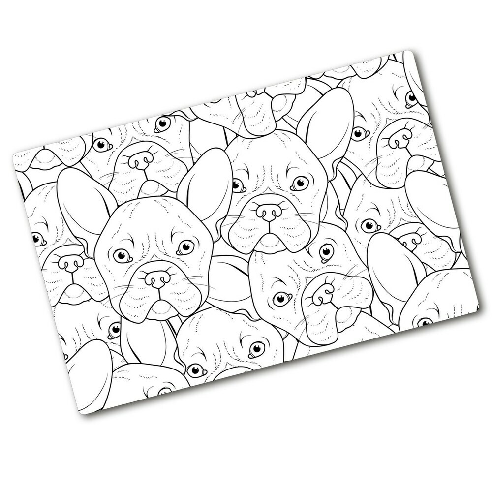 Chopping board glass French Bulldogs