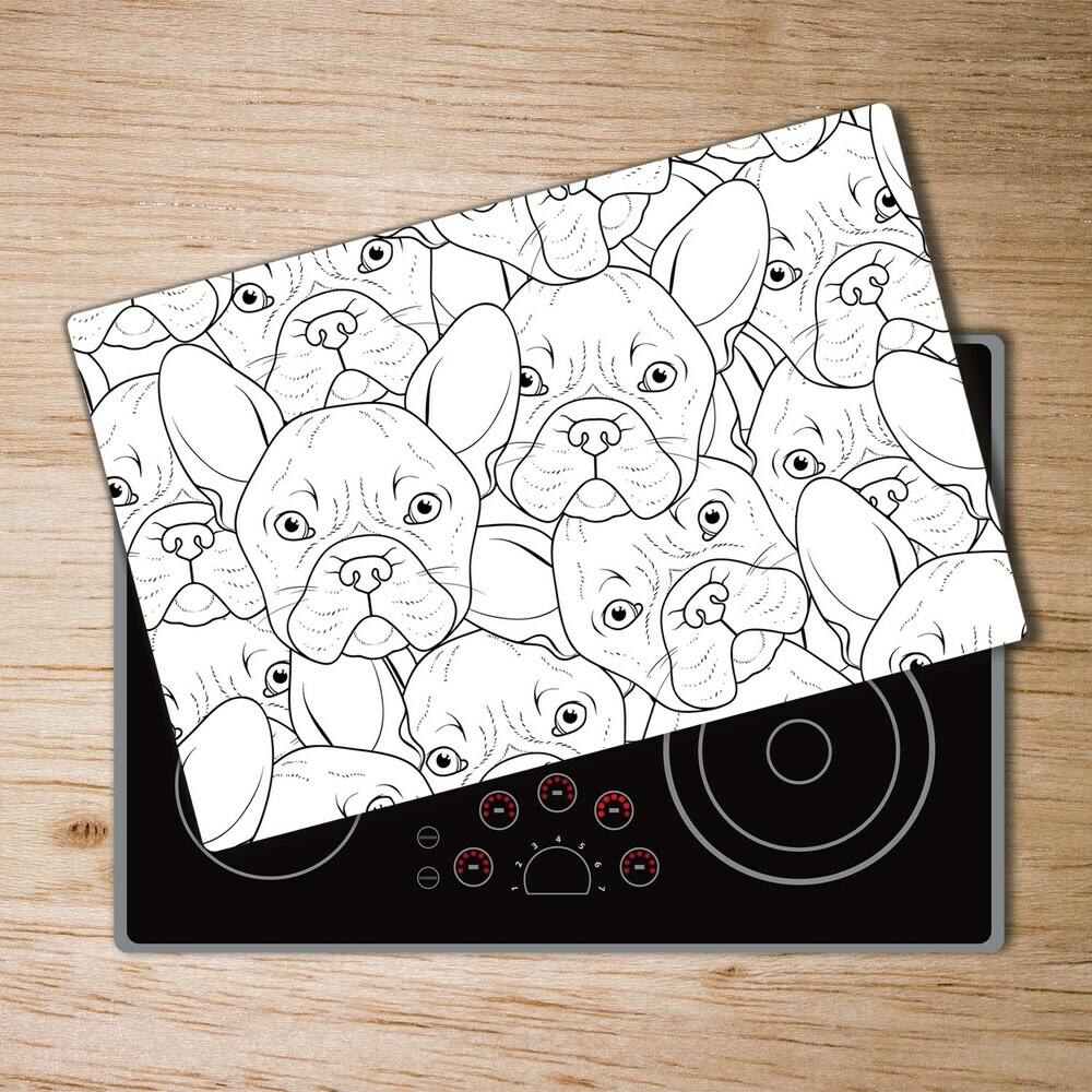 Chopping board glass French Bulldogs